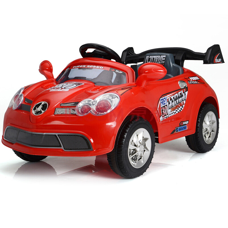 孩子乐儿童电动车 四轮电动汽车跑车宝宝可坐玩具车 童车电动车 红色