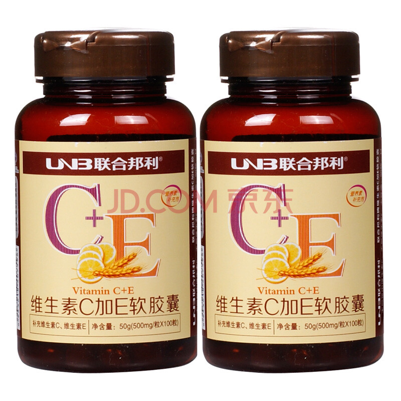 联合邦利(unb) 维生素c加维生素e软胶囊vcve100粒 2瓶