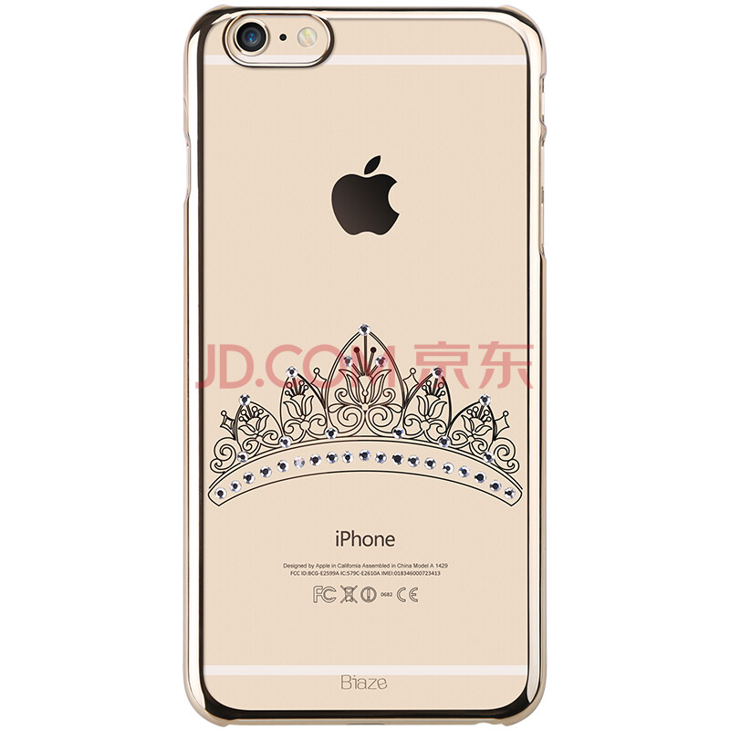 毕亚兹 手机壳电镀保护壳手机套镶钻后壳适用于苹果iphone6 4.