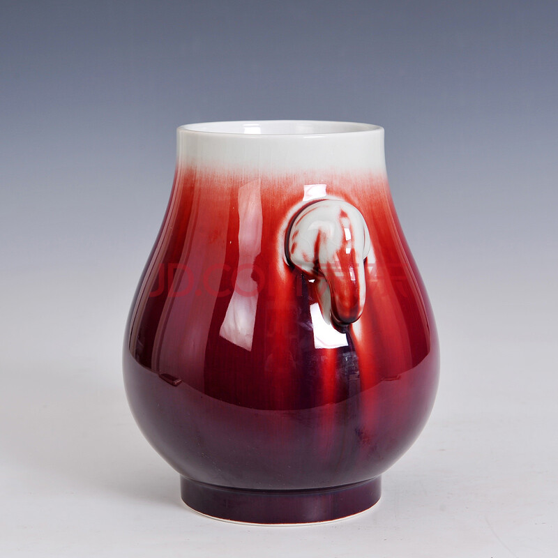 中南海紫光阁收藏 国家级颜色釉研究专家邓希平 玫瑰紫釉福桶瓶