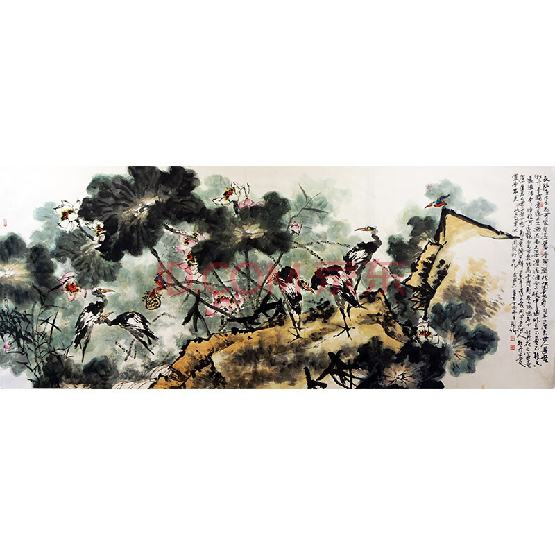 中美协会员 李苦禅入室弟子 刘国卿 大丈二巨幅《荷塘