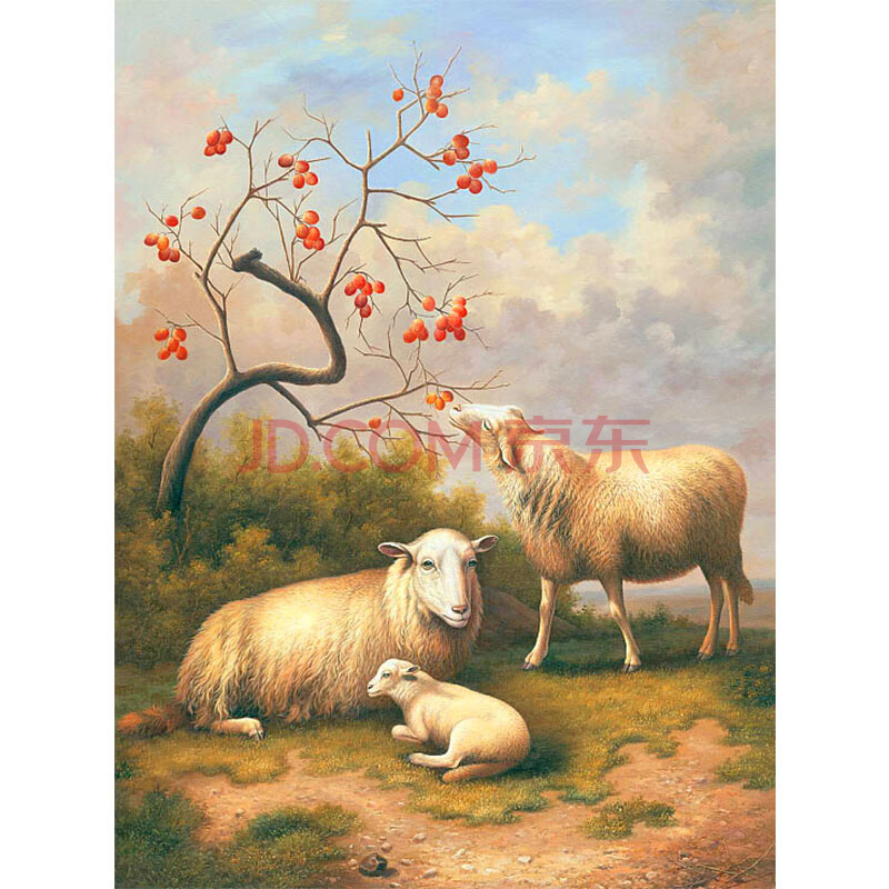 辽宁省美术家协会会员 于长海 《三羊开泰》 精品油画