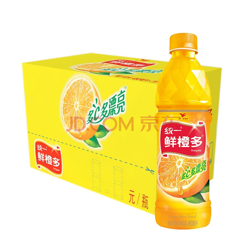 统一 鲜橙多 450ml*15瓶 整箱装 橙汁饮料