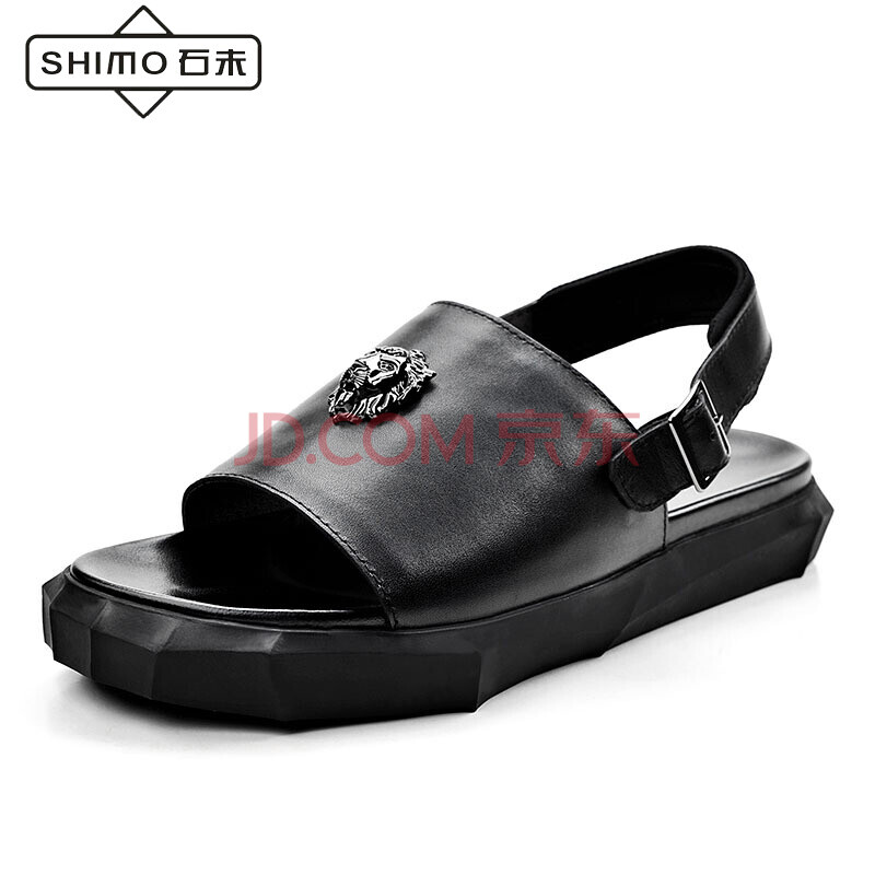 ʯĩ£¨SHIMO£© Á¹Ð¬ÄÐÊ¿Á¹Ð¬Äг±Á÷¸öÐÔºñµ×ƤÁ¹Ð¬ÐÝÏÐɳ̲ЬÏļ¾Á¹Ð¬ÄÐЬ×Ó ºÚÉ« 40