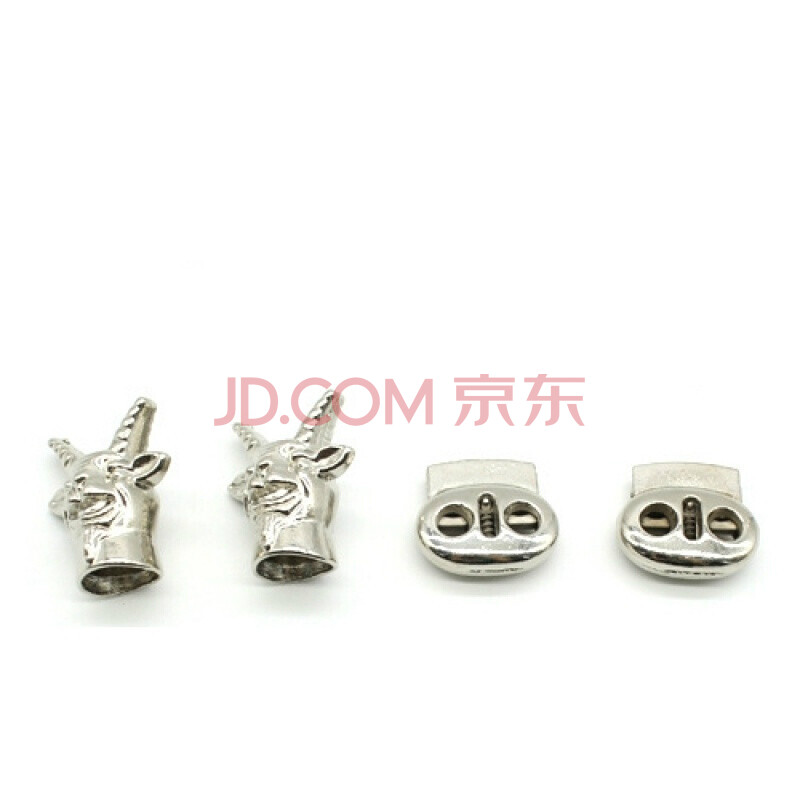 登山鞋运动鞋皮鞋透明黑白色防开免系鞋带固定器懒人松鞋带扣 山羊头金属1套