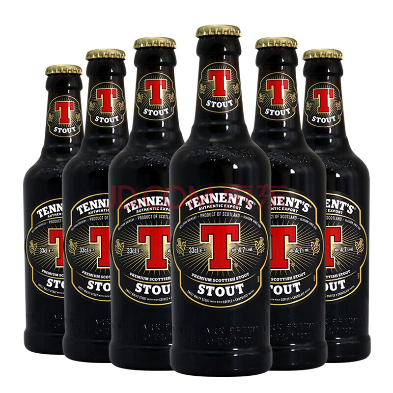 英国进口 Tennent替牌黑啤酒组合 瓶装330ml 6瓶