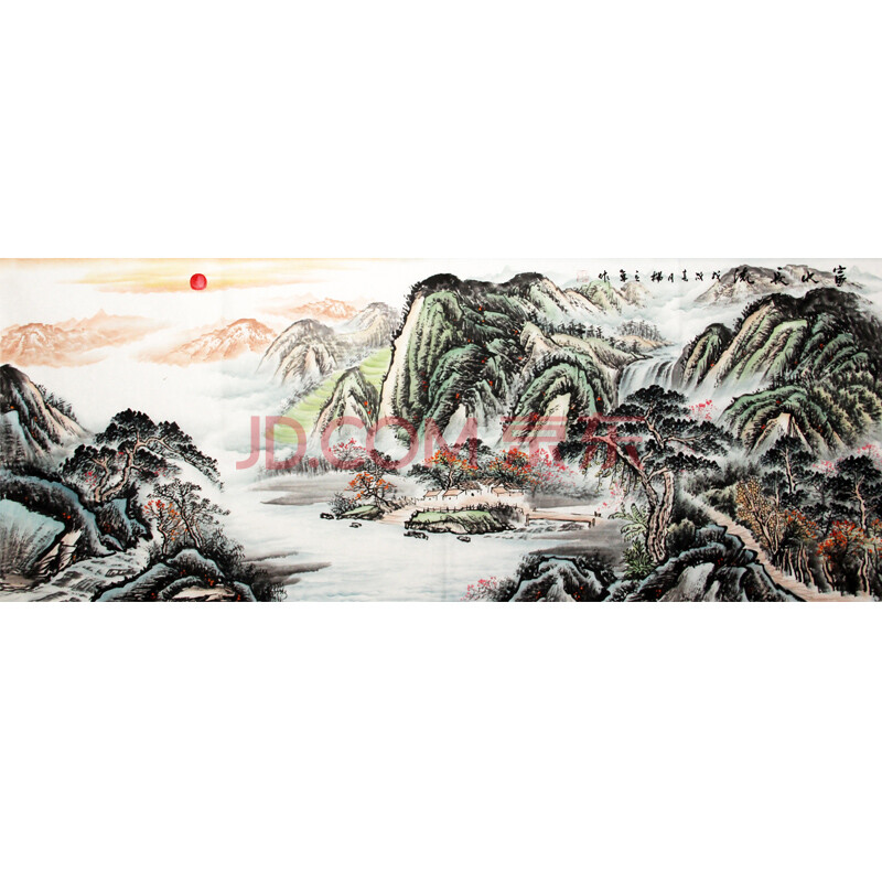 《富水长流 杨立军 知名山水画家180/69cm 4563