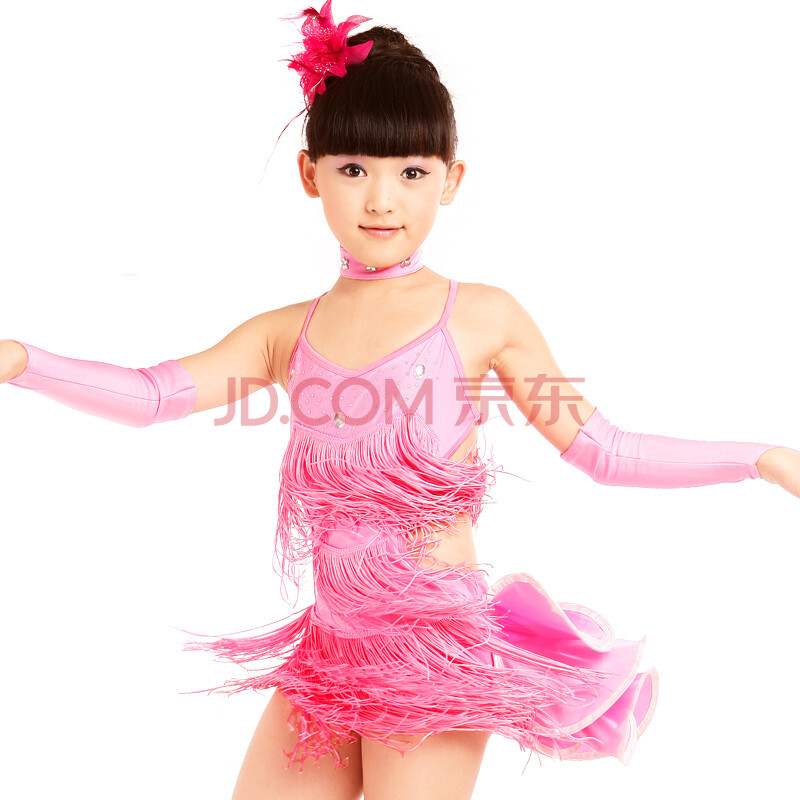 服装新款<em>少儿拉丁舞</em>裙流苏女童儿童拉丁舞裙m