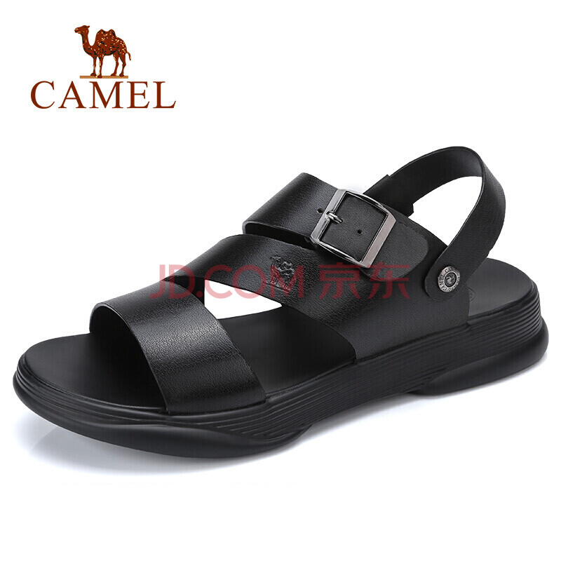 骆驼(CAMEL)男鞋 夏季潮酷清凉透气凉鞋 轻便休闲凉拖两穿凉鞋 黑色 42