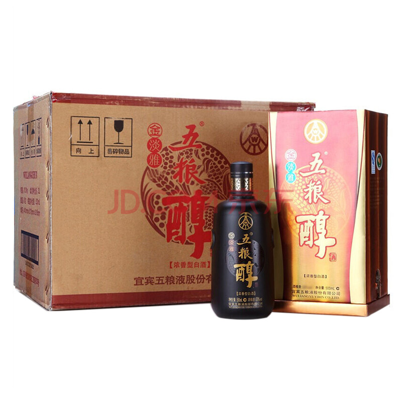 五糧液股份公司 五糧醇 金淡雅 整箱裝 50度500ml*6