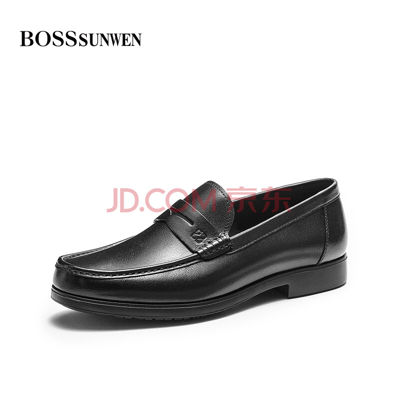BOSSsunwenÄÐЬÕýװƤЬţƤÖÐÄê°Ö°ÖЬµÍ°ïÌ×½ÅÉÌÎñÀÖ¸£Ð¬ÄÐÕæÆ¤ B31DB0578 ºÚÉ«(Æ«´óÒ»Âë) 42Âë(260)