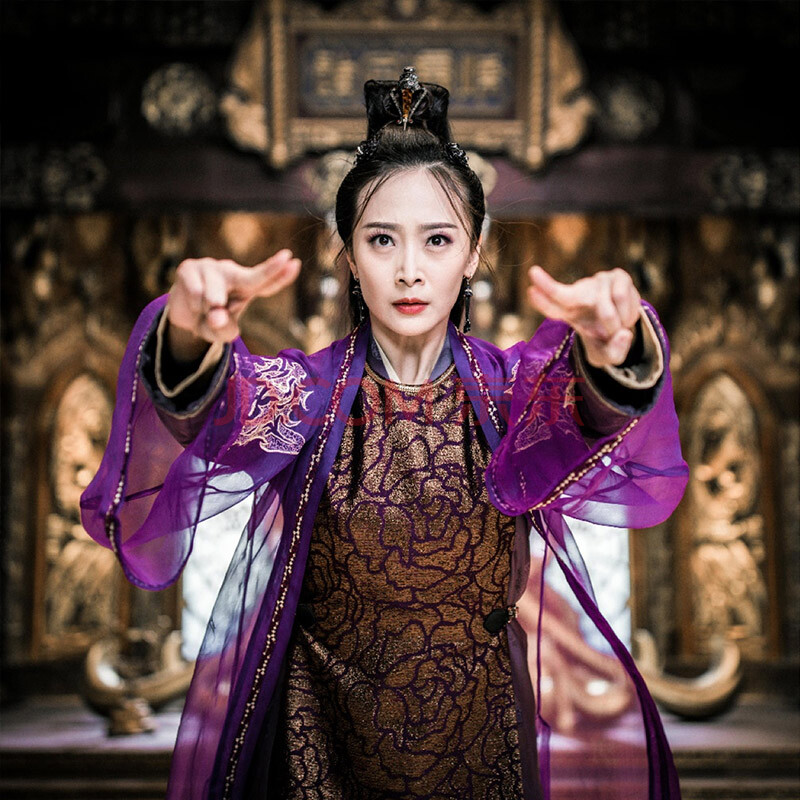 【钟馗捉妖记】先予(曲栅栅)紫纱金色纹理服装
