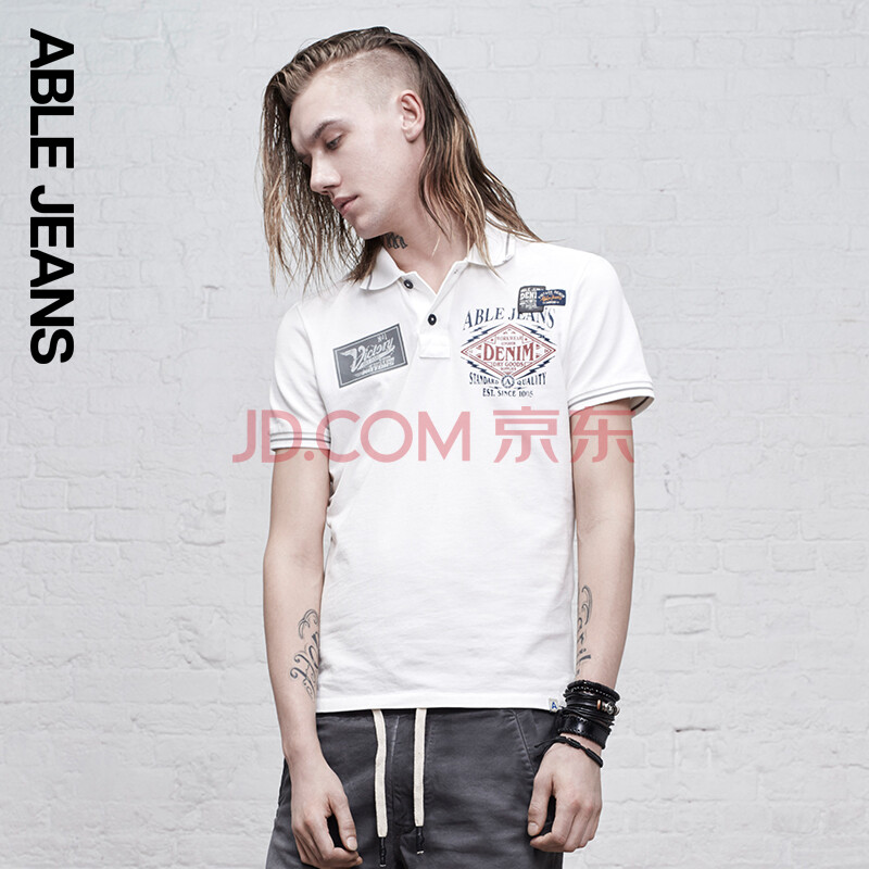 ABLE JEANSpoloÉÀÄÐÏļ¾Ð¿ÒâÓ¡»¨¶ÌÐäÉÏÒ´¿ÃÞ±£ÂÞÉÀ876008 ÏóÑÀ°× 175/L