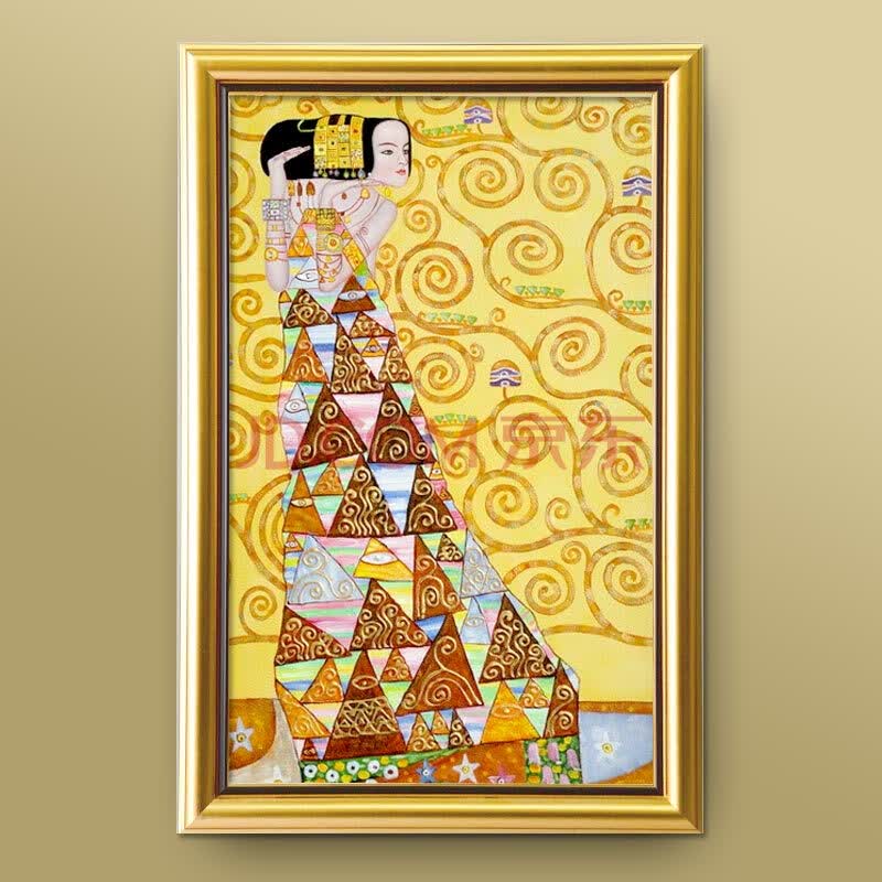山迪手绘油画客厅玄关装饰画壁画挂画克里姆特生命树