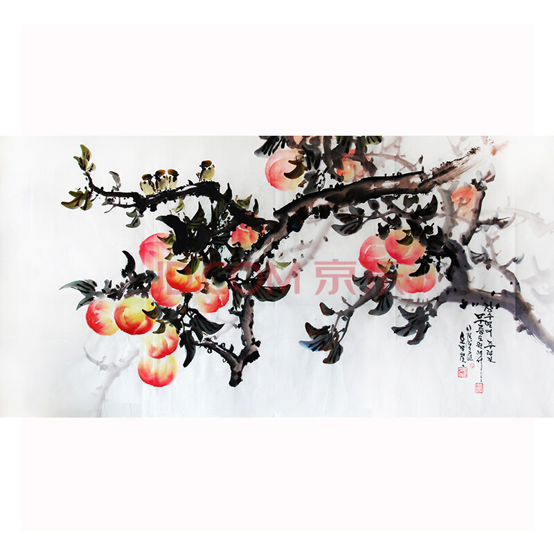 朝鲜一级画家 吴京哲《长寿果树的乐园》