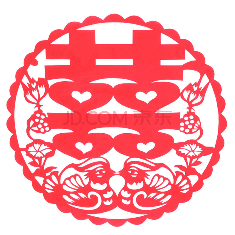 幽幽兔婚庆用品 创意结婚喜字贴 婚礼卡通静电喜婚房装饰窗花喜字