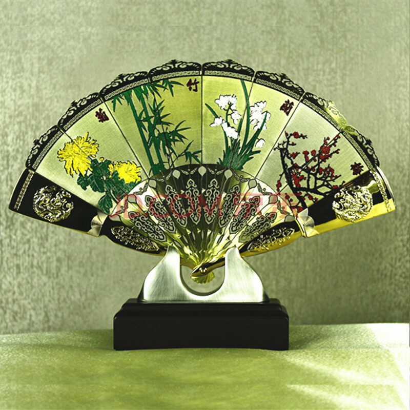 花语隆 外事礼品 中国风元素礼品 出国送老外礼物北京工艺品立体金扇