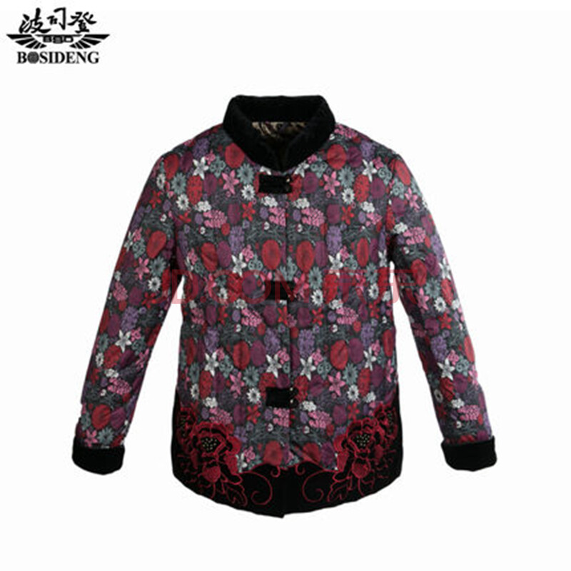 波司登(bosideng)15款中老年妈妈装花色印花大码羽绒服女内恤b1501618