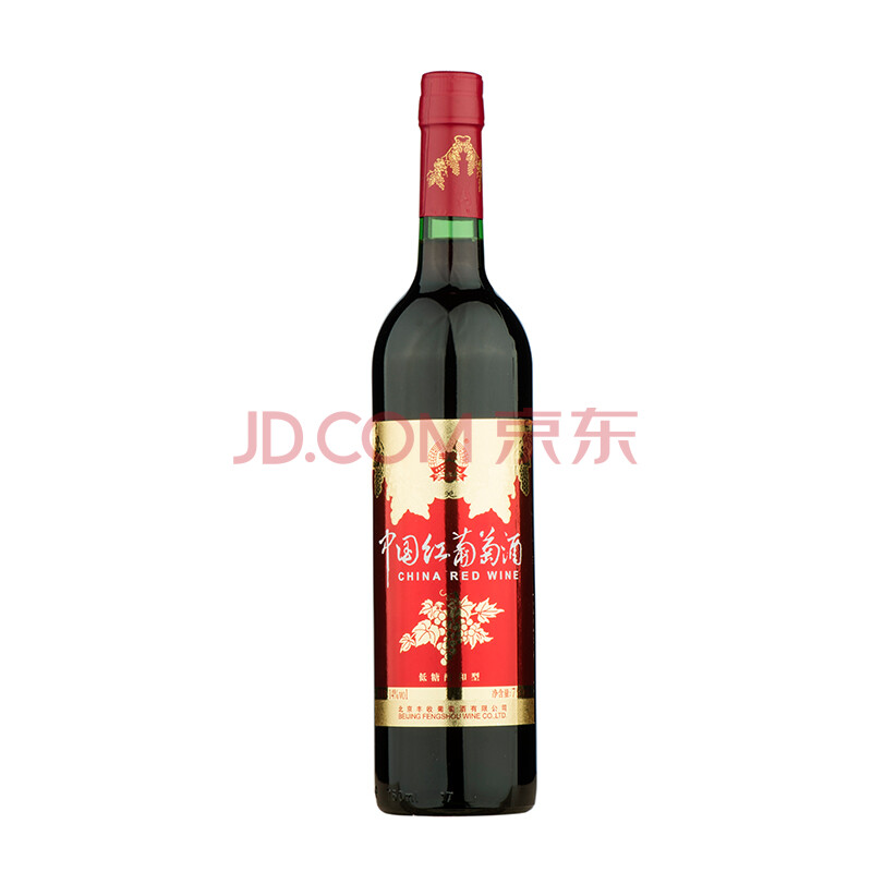 丰收葡萄酒 中国红(低糖型)14度750ml 国产红酒 单只装