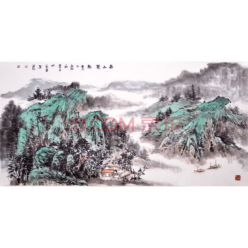 清华大学美术学院袁平山水画作品《春山景新》