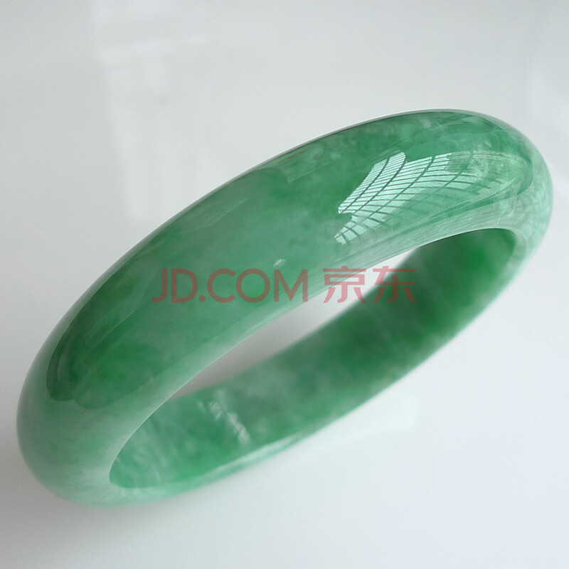 冰糯种翡翠豆绿手镯 内径55mm59.29g 张广福