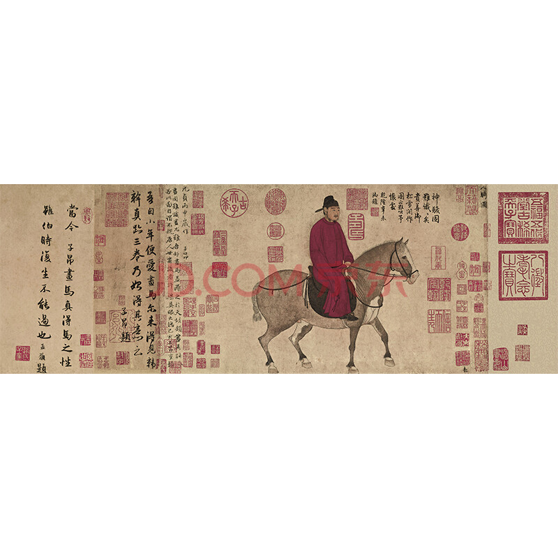 北京故宫博物院藏品复制品 元代 赵孟頫 人骑图