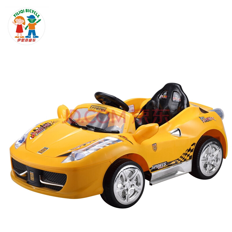 法拉利儿童电动车玩具车四轮宝宝电瓶车遥控汽车可坐快慢档 单驱单电