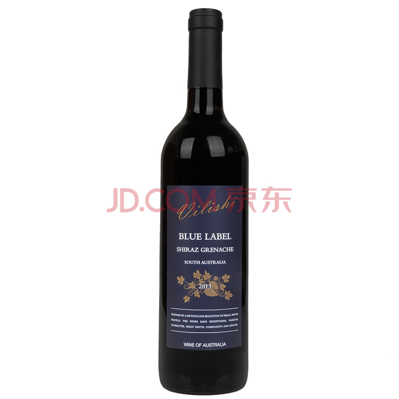澳洲进口红酒伟利士Vilishi半干红葡萄酒2014蓝牌BULELABEL 礼盒装