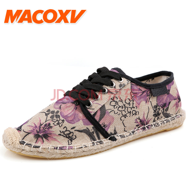MACOXVÀϱ±¾©²¼Ð¬ÄÐÏļ¾ÐÂÆ·ÆøÃñ×å·çÓ¡»¨ÐÝÏÐÊÖ¹¤ÄÐЬ³±Á÷²Ý±àÇéÂÂÑÇÂé·«²¼Ð¬Ò»½ÅµÅÀÁÈË´óÂë45 ×ÏÉ« 41