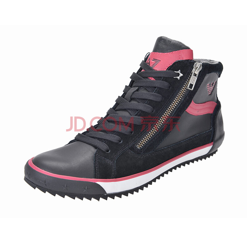 阿玛尼男鞋armani男士时尚运动带拉链高帮鞋休闲鞋92449 混色 8