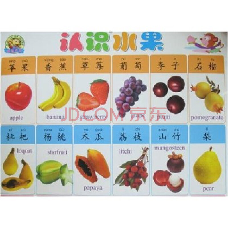二十一世纪儿童启蒙学习挂图:认识水果 认识蔬菜