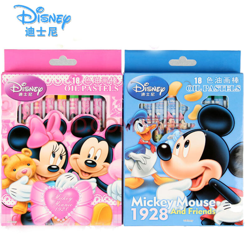 disney迪士尼米奇米妮儿童绘画用品12色,18油画棒,儿童diy手工绘画