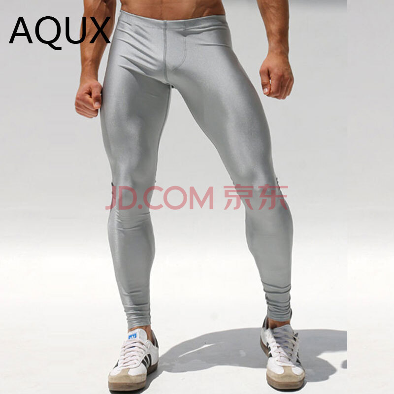 aqux低腰男士健身长裤 塑身裤健美裤 时尚潮款高弹力运动长裤 速干超