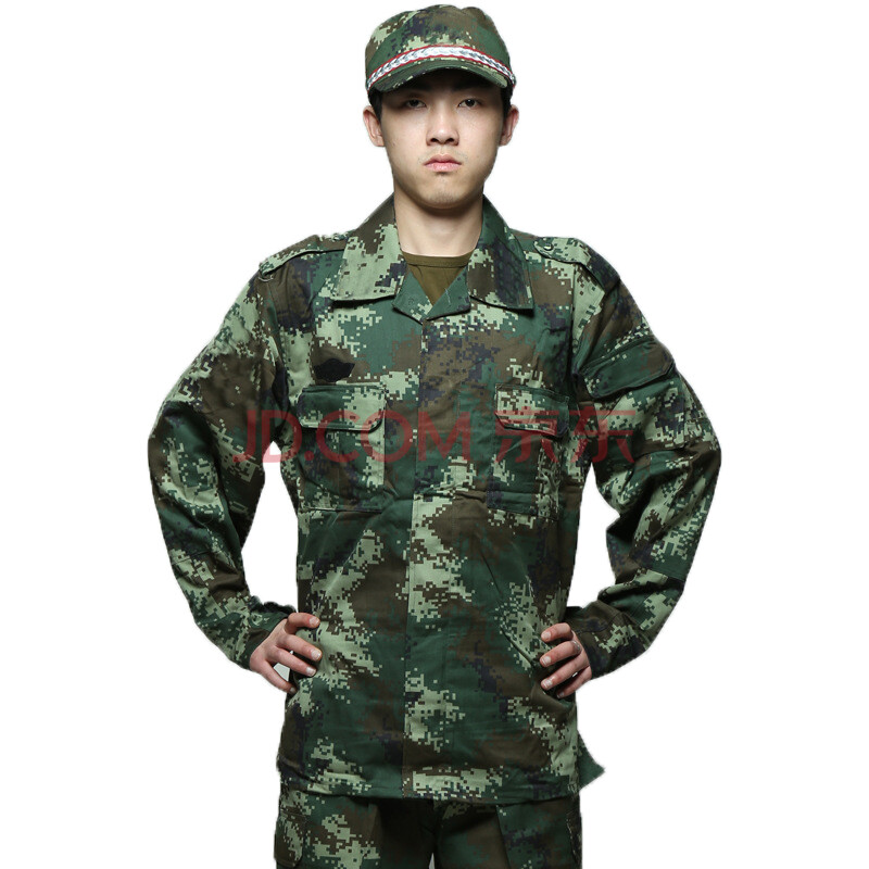 士兵数码迷彩服 长袖军训迷彩套装 户外陆地训练迷彩作训服 数码迷彩