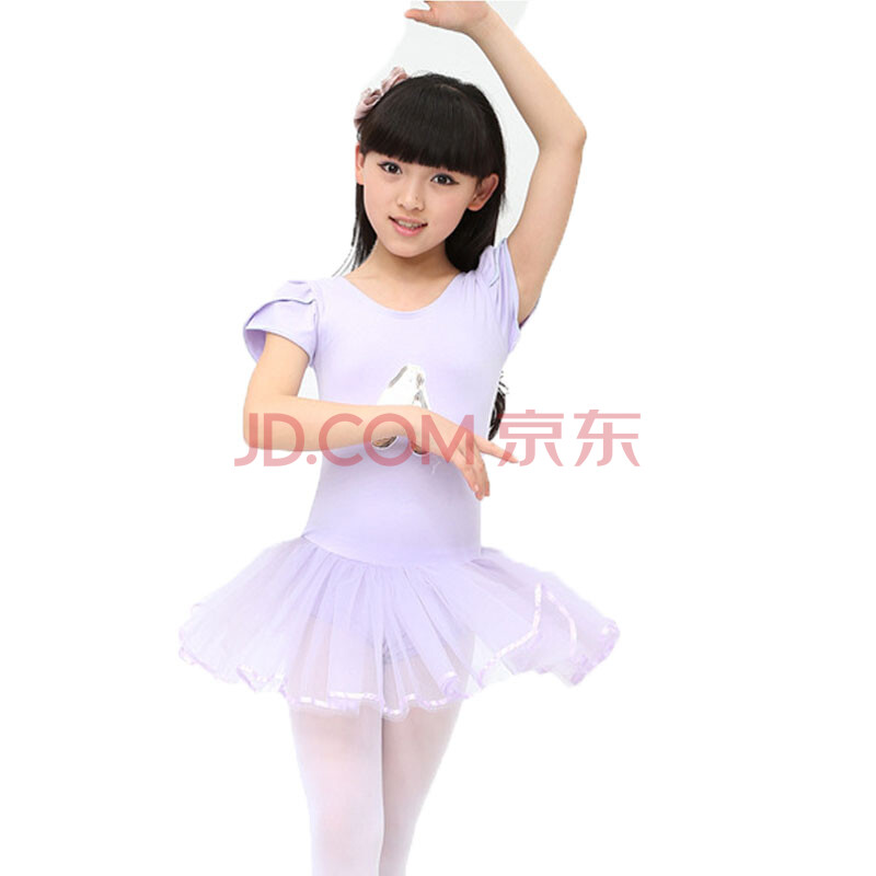 时尚儿童舞蹈服装女童舞蹈裙短袖考级服女幼儿芭蕾舞女童练功服舞台