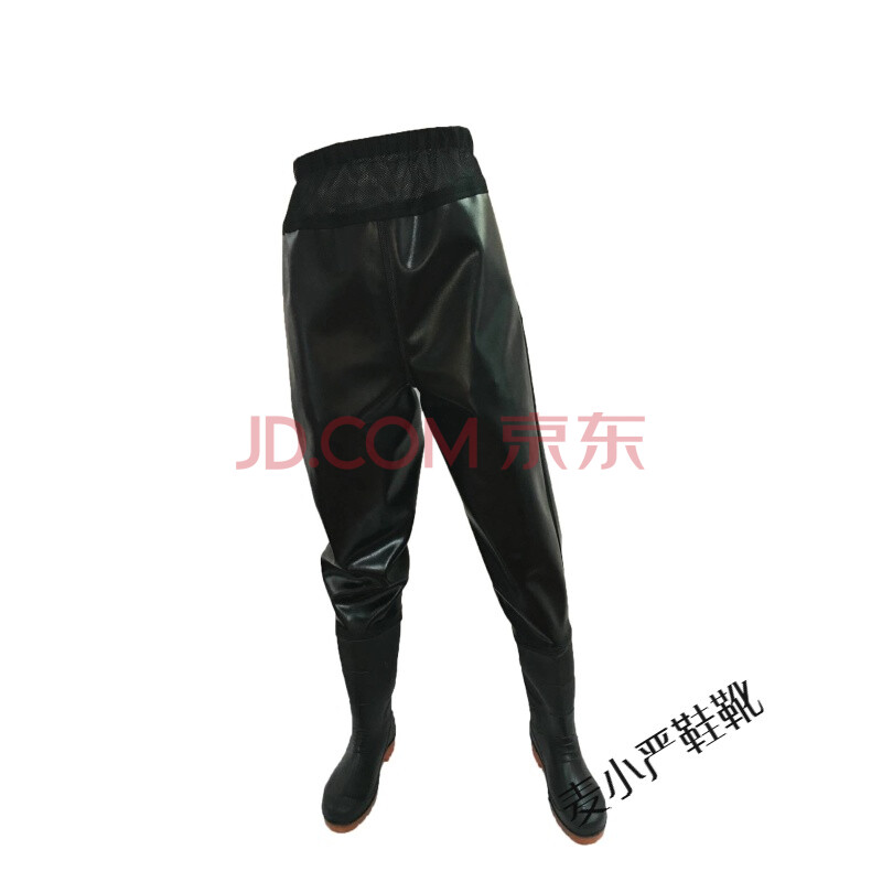 zuoanxb 齐腰下水裤加厚半身轻防水衣服钓捕鱼水叉透气男女士连体雨鞋 100丝黑色透气腰裤 44码 按鞋码拍