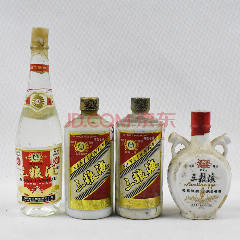 80-90年代 三粮液(定军山牌)高度 4瓶 胶膜【93】(收藏老酒拍卖)