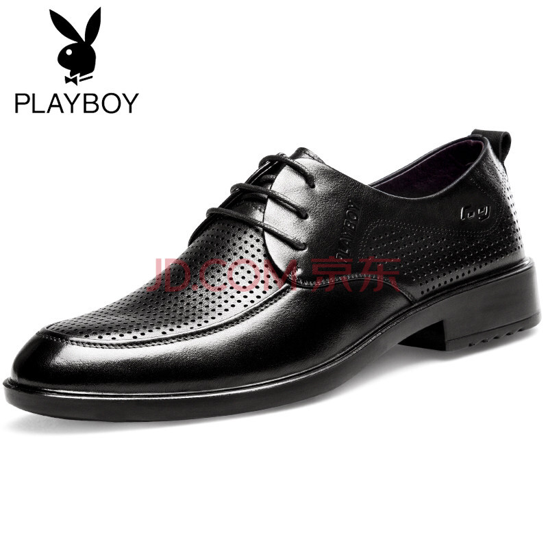 PLAYBOY/»¨»¨¹«×ÓÆì½¢µêƤЬÄÐÏļ¾ÉÌÎñÕý×°ÄÐÊ¿ïοÕÄÐЬԲͷºÚÉ«Èíµ×Í¸ÆøÐ¬ ºÚÉ« 41