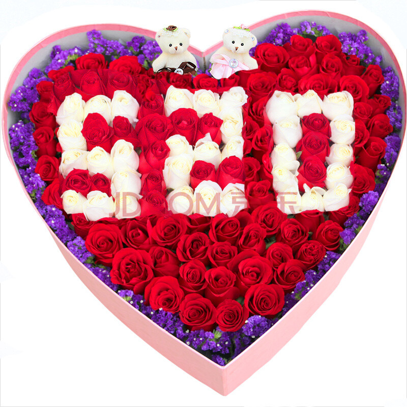 【真爱】鲜花速递 99枝玫瑰花 生日鲜花 全国配送 昆明南宁贵阳重庆
