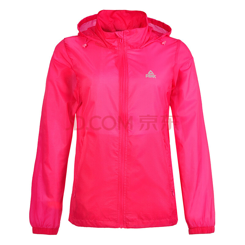 peak正品匹克新品女装运动服户外徒步防水梭织风衣f261048 玫红 xl