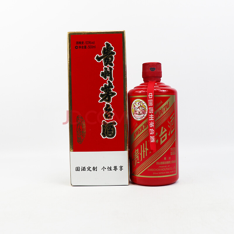 2016年 53度 茅台酒(定制红色)500ml 1瓶【37】(白酒 陈年名酒 收藏酒