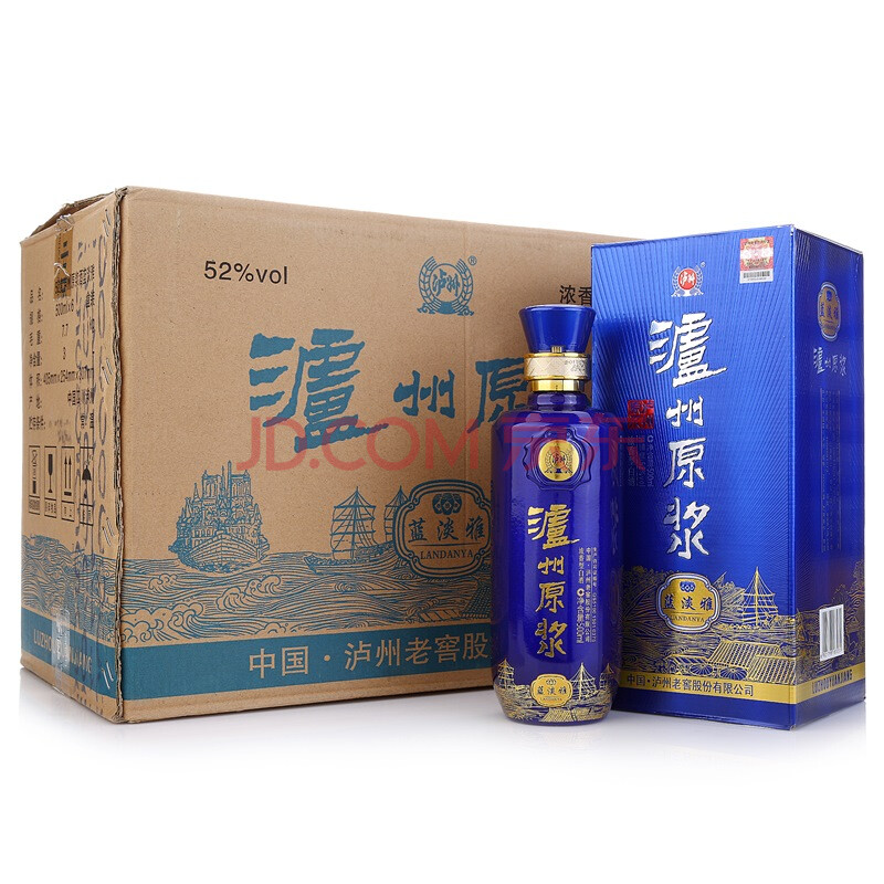 瀘州老窖 瀘州原漿 濃香型白酒500ml *6 白酒整箱裝52度 藍淡雅