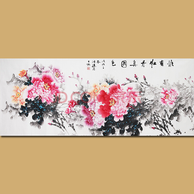 中国书画家协会会员 著名女画家刘翠莲老师作品——唯有牡丹真国色(可