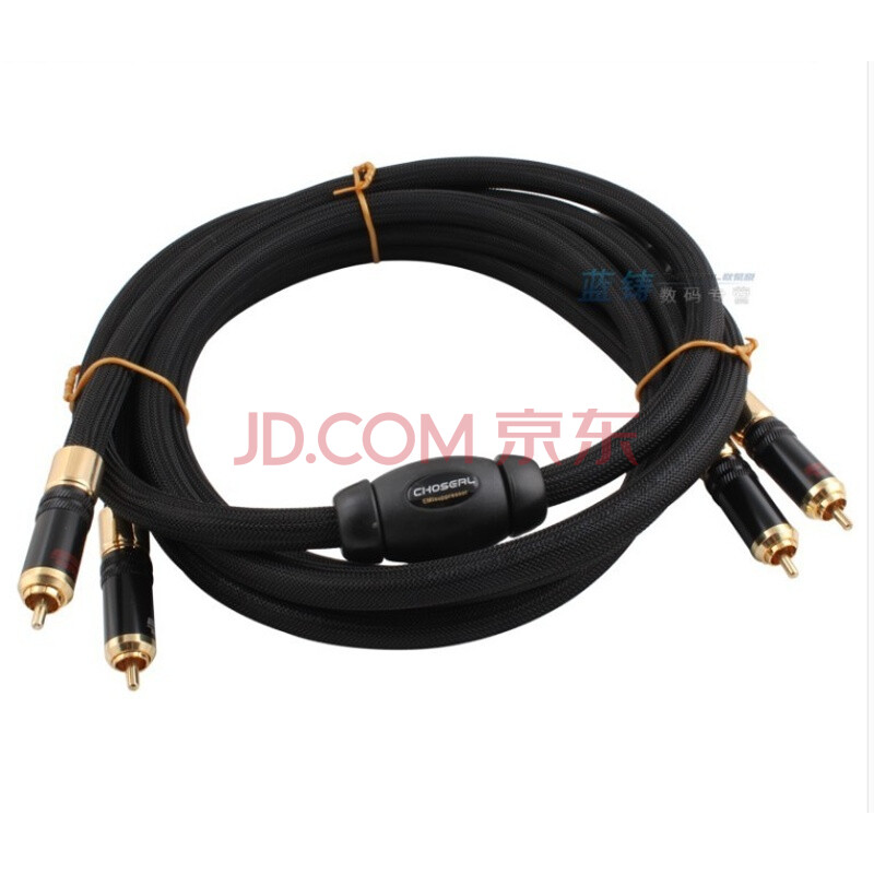 Choseal/ÇïÒ¶Ô AB-5408 ·¢ÉÕ¼¶µ¥¾§ÍÒôƵÁ¬½ÓÏß Ë«Á«»¨ 1.5Ã× ºÚÉ« 1.5Ã×