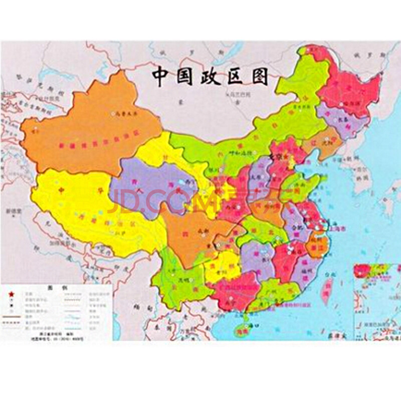 那些花儿中国行政区地图拼图幼儿平面益智拼板儿童玩具早教益智启蒙