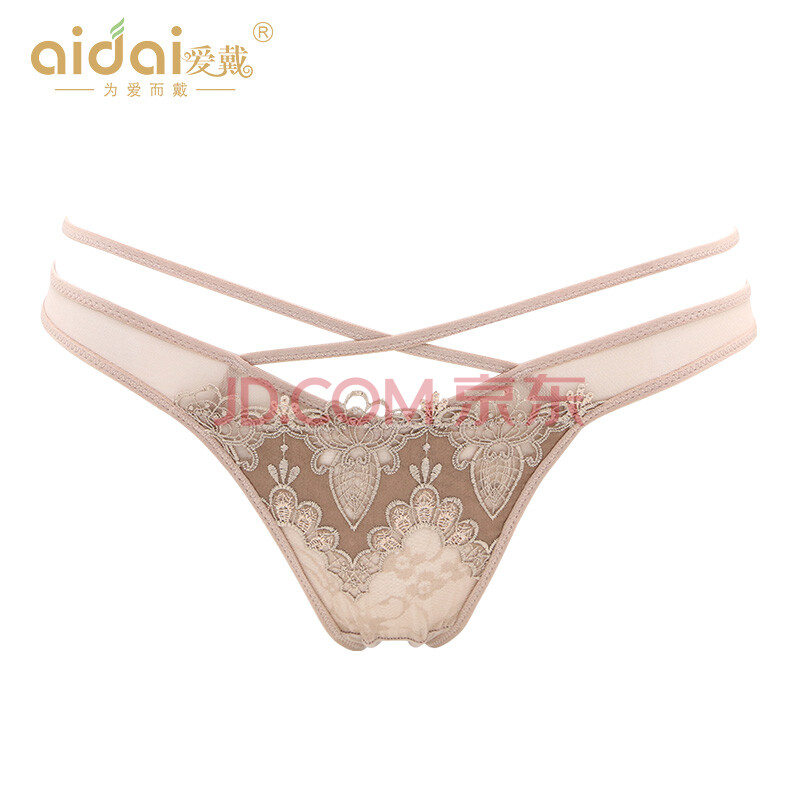 爱戴(aidai)奢华女士底裤低腰性感诱惑丁字裤蕾丝透气舒适无痕t裤女