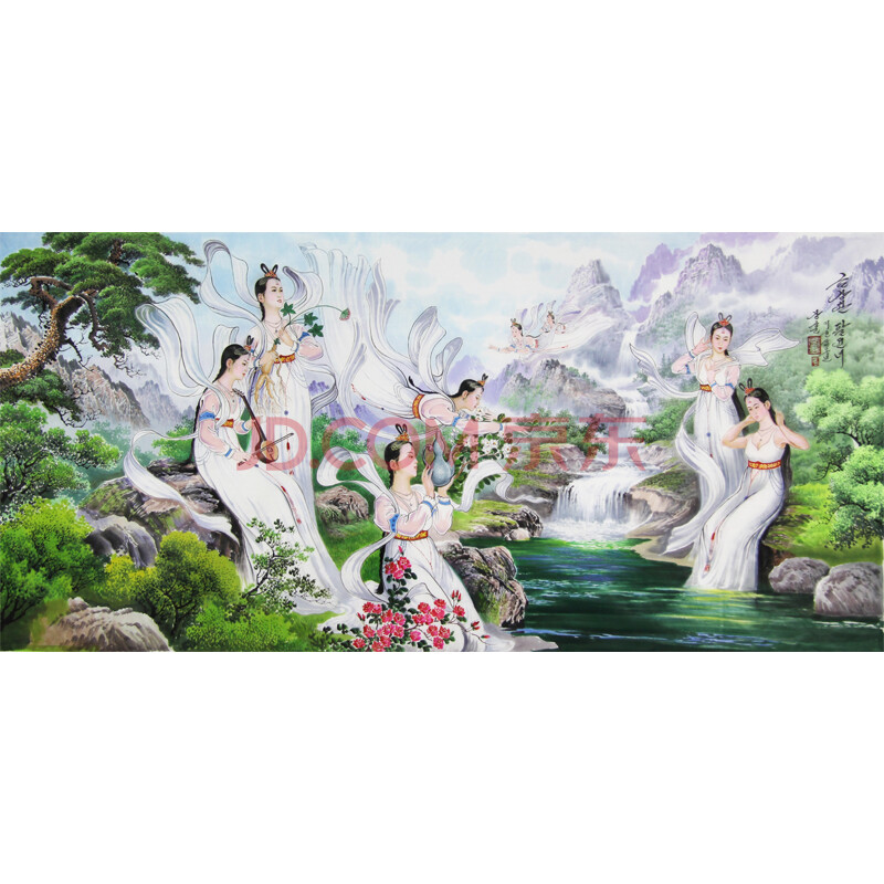 朝鲜一级画家 姜勋 《金刚山八仙女