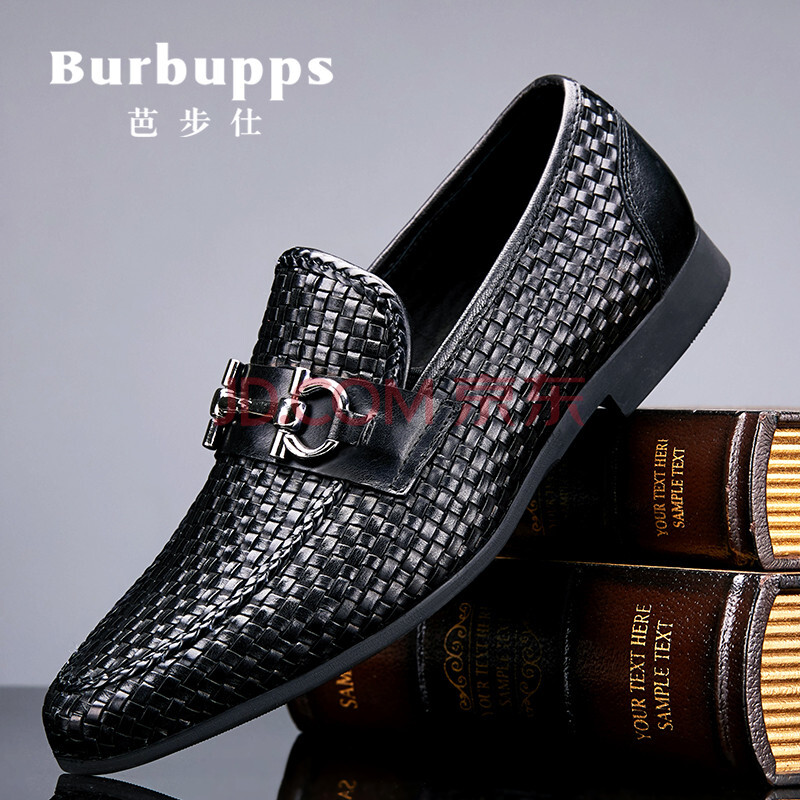 °Å²½ÊËBurbupps ƤЬÄÐÊÖ¹¤¶¨ÖÆÊæÊÊÉÌÎñÐÝÏÐЬţƤÏ𽺴óµ×Ì×½ÅÕýװЬ ºÚÉ«-±ê×¼Âë 41