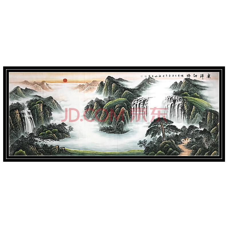 职业山水画画家 张临光 2.36米青绿山水《聚祥纳瑞》