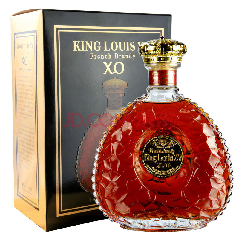 【赠 洋酒酒具白兰杯6个套装】法国原瓶原装进口xo洋酒 国王路易十五